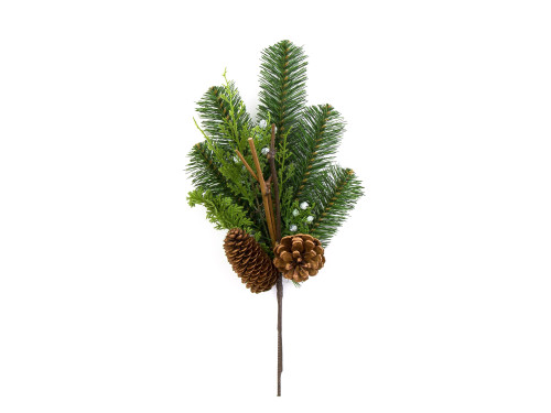 Christmas tree branch with pinecones - green, 39 cm