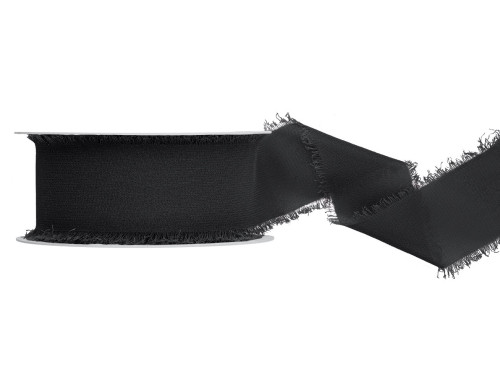 Chiffon ribbon - black, 4 cm x 10 m
