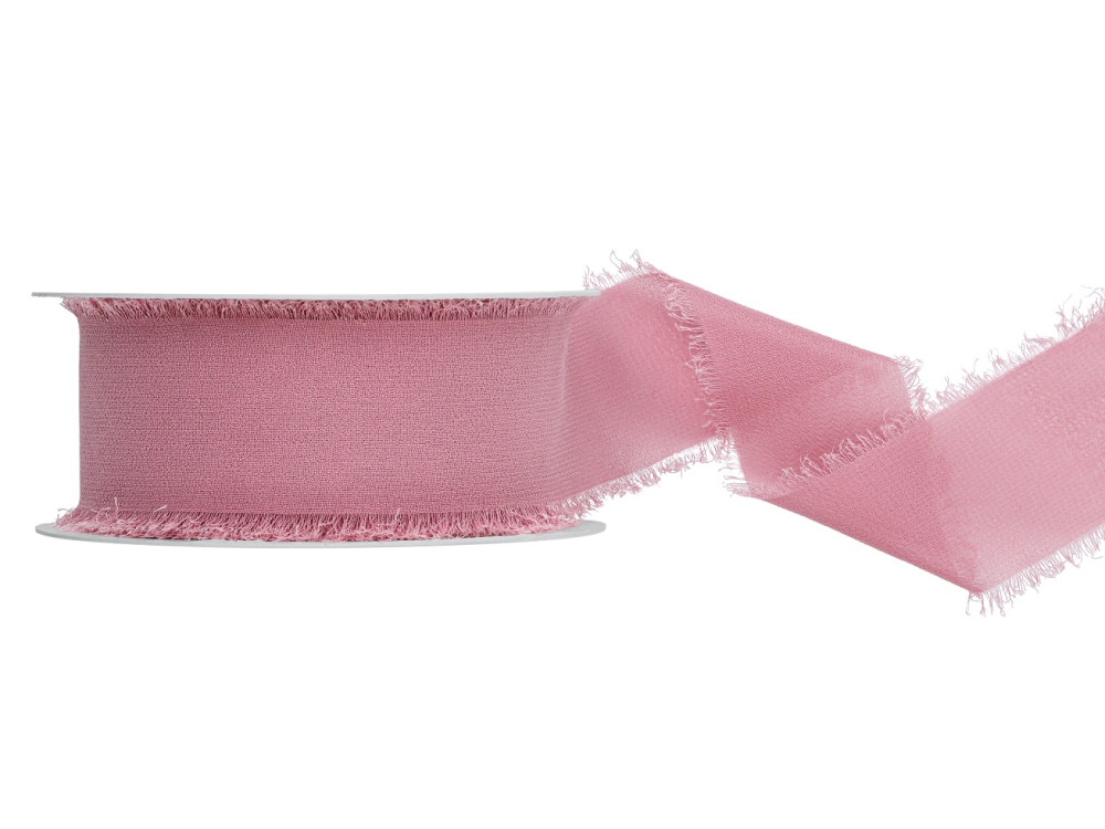 Chiffon ribbon - dirty pink, 4 cm x 10 m