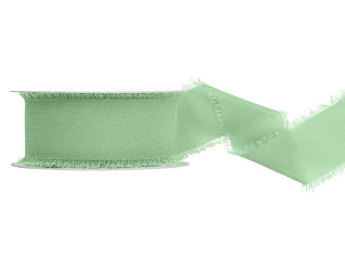 Chiffon ribbon - sage green, 4 cm x 10 m