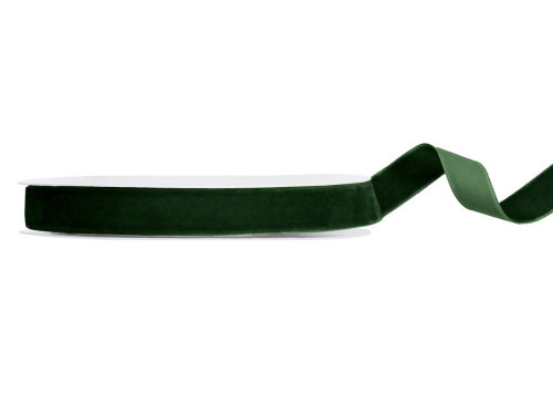 Velvet ribbon - bottle green, 1,5 cm x 10 m