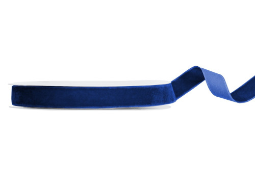 Velvet ribbon - navy blue, 1,5 cm x 10 m