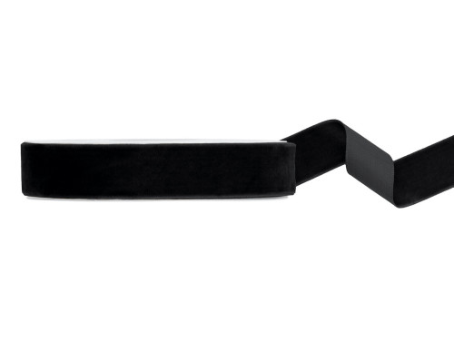 Velvet ribbon - black, 1,5 cm x 10 m