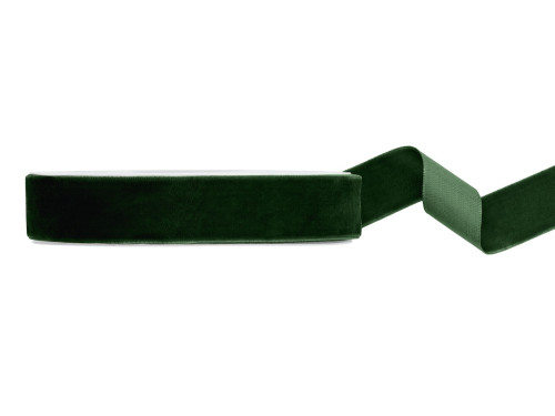 Velvet ribbon - bottle green, 1,5 cm x 10 m