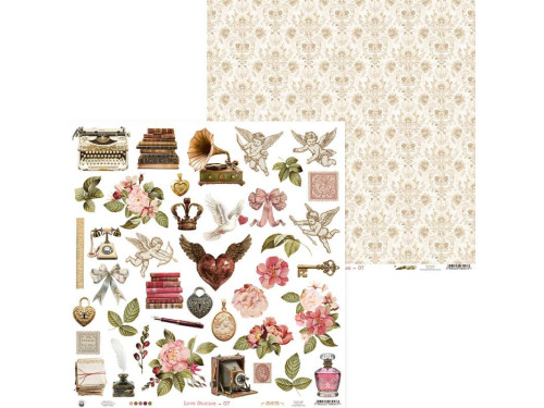 Papier do scrapbookingu 30,5 x 30,5 cm - Piątek Trzynastego - Love Stories 07