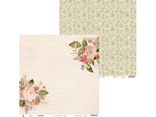 Papier do scrapbookingu 30,5 x 30,5 cm - Piątek Trzynastego - Love Stories 03