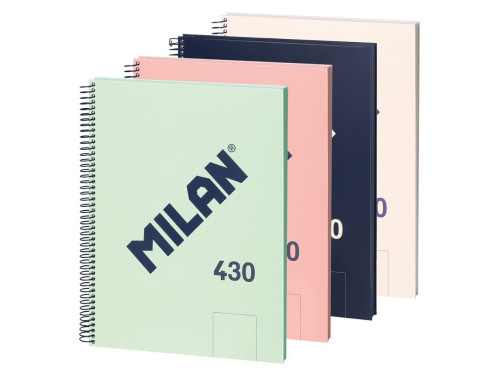 Set of spiral notebooks A4 - Milan - smooth, 95 g/m2, 4 pcs.