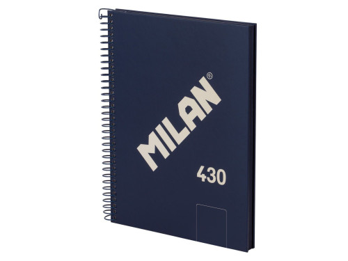 Zeszyt na spirali A5 - Milan - niebieski, gładki, 95 g/m2