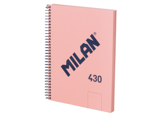 Zeszyt na spirali A5 - Milan - różowy, gładki, 95 g/m2