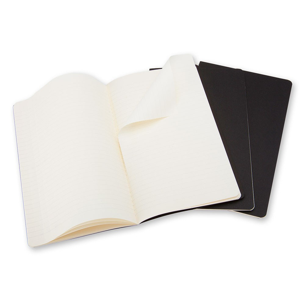Cahier - Journal - Ruled Black - Pocket, 3 pcs