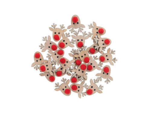 Wooden confetti Reindeers - Rico Design - 2,3 cm, 24 pcs.