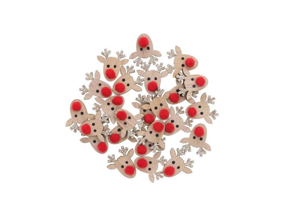 Wooden confetti Reindeers - Rico Design - 2,3 cm, 24 pcs.