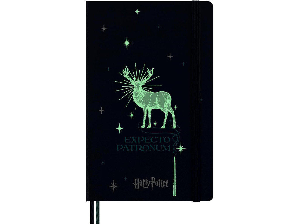 Notatnik w linię Harry Potter Patronum 13 x 21 cm - Moleskine - twarda okładka, 100g/m2
