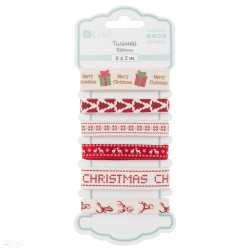 Decorative ribbons, Scandi Chirstmas - DpCraft - 6 pcs. x 2 m