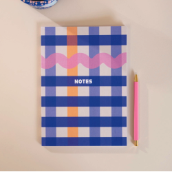 Notebook Cobalt Check A5 - Once Upon a Tuesday - ruled, softcover, 90 g, 60 pages
