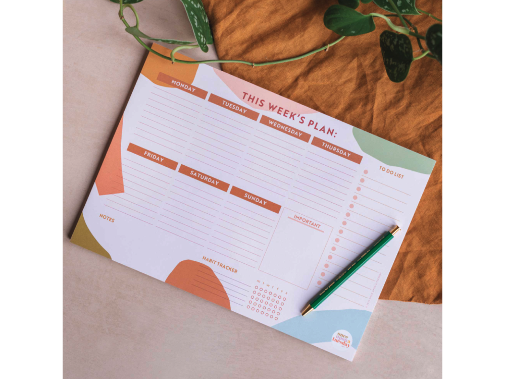 Weekly planner Boho Paper Shapes A4 - Good Tuesday - 100 g/m2, 52 pages