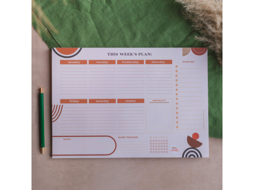 Weekly planner Abstract Boho A4 - Good Tuesday - 100 g/m2, 52 pages