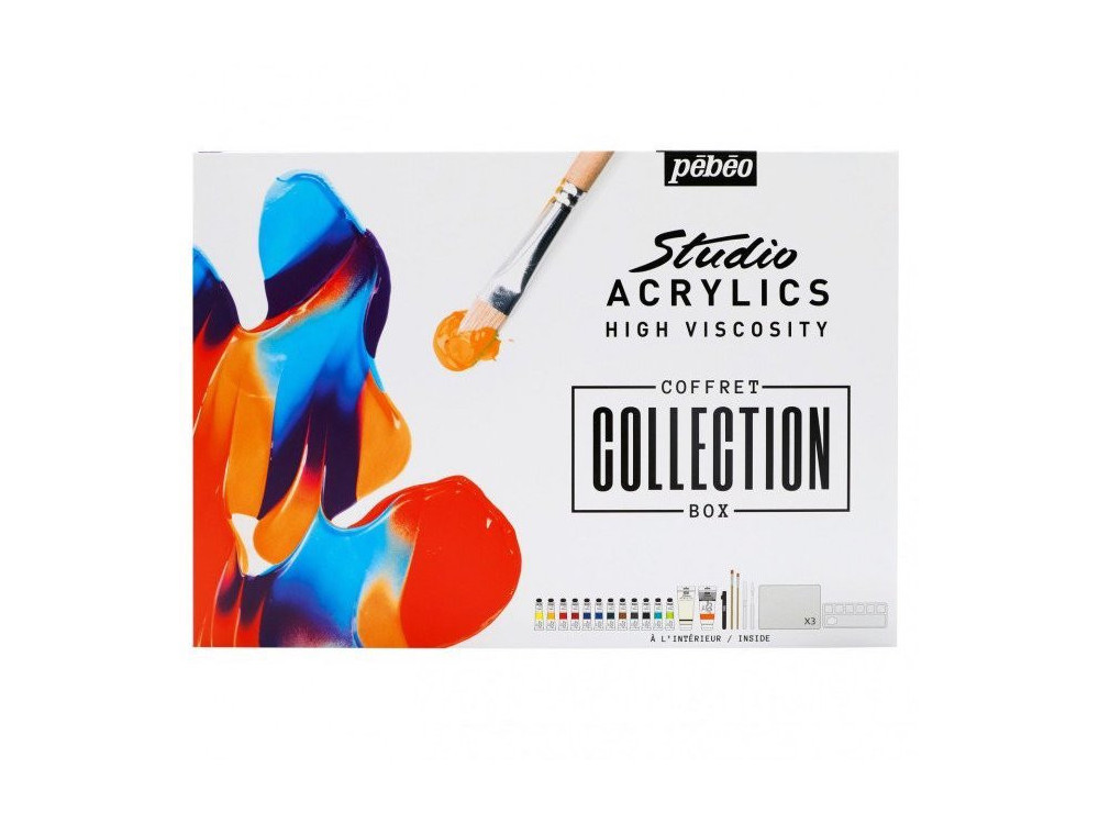 Set of Coffret Collection Studio Acrylics - Pébéo - 23 pcs.