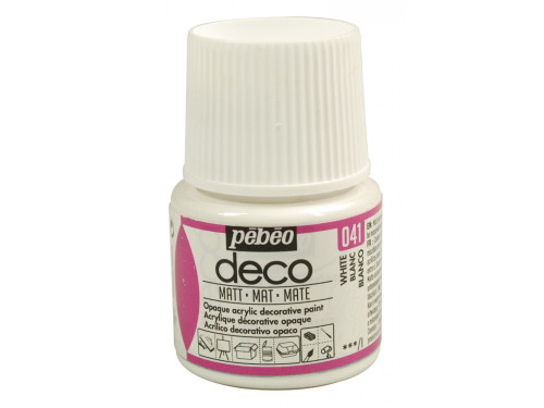 Farba akrylowa Deco Matt - Pébéo - White, 45 ml