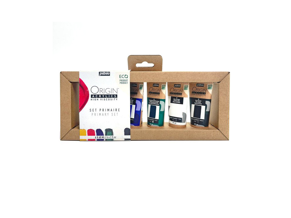 Set of Primary Origin Acrylics High Viscosity acrylic paints - Pébéo - 6 x 60 ml
