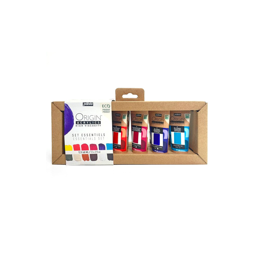 Set of Essentials Origin Acrylics High Viscosity acrylic paints - Pébéo - 12 x 60 ml