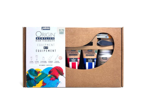 Origin Acrylics High Viscosity acrylic paints with accessories - Pébéo - 12 pcs.