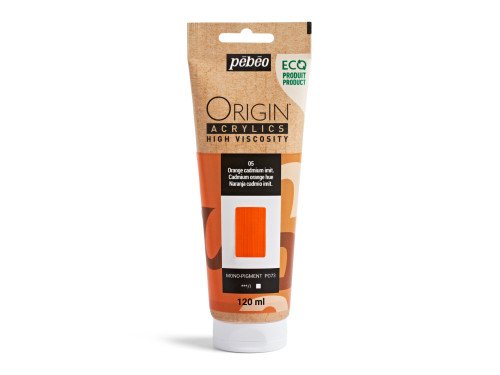 Origin Acrylics acrylic paint - Pébéo - 05, Cadmium Orange Hue, 120 ml