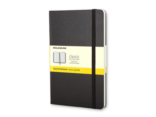 Notatnik w kratkę Classic 13 x 21 cm - Moleskine - czarny twarda okładka