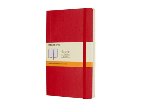 Notatnik w linię Classic 13 x 21 cm - Moleskine - czerwony miękka okładka