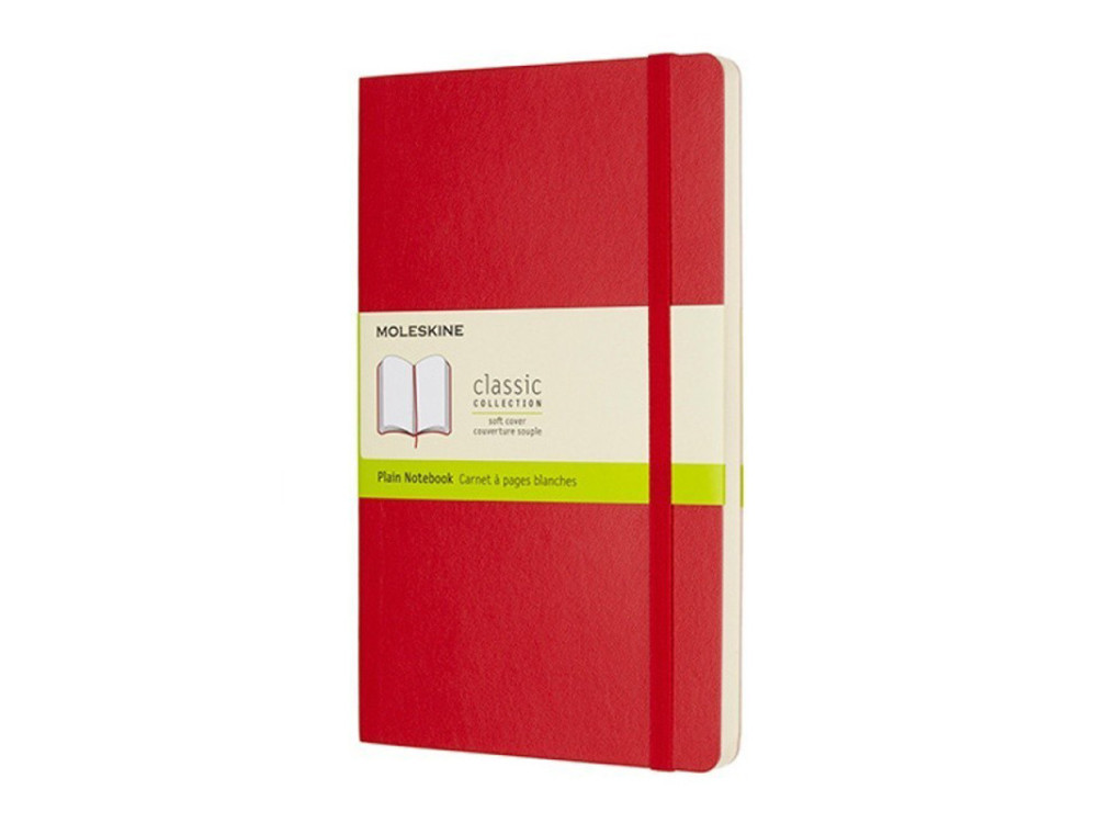 Plain notebook Classic 13 x 21 cm - Moleskine - Red softcover