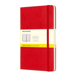 Notatnik w kratkę Classic 13 x 21 cm - Moleskine - czerwony, twarda okładka