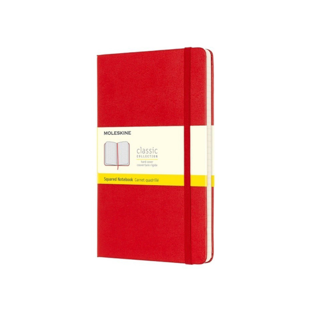 Notatnik w kratkę Classic 13 x 21 cm - Moleskine - czerwony, twarda okładka