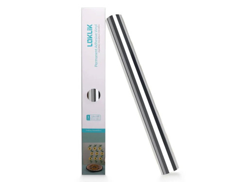 Folia winylowa samoprzylepna - LOKLiK - srebrna, 30,5 x 180 cm