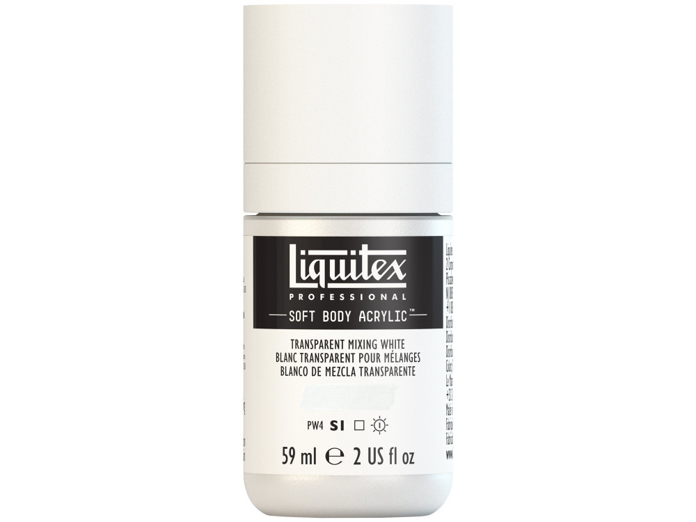 Farba akrylowa Soft Body - Liquitex - Transparent Mixing White, 59 ml