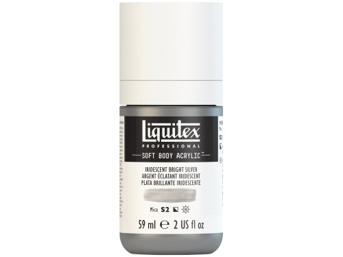Acrylic Soft Body paint - Liquitex - Iridescent Bright Silver, 59 ml