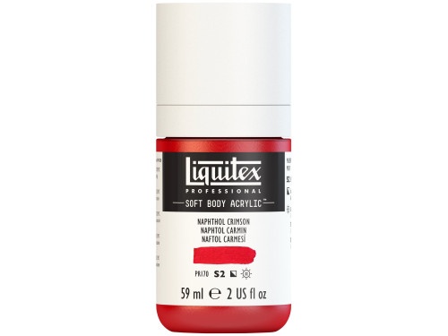 Acrylic Soft Body paint - Liquitex - Naphthol Crimson, 59 ml