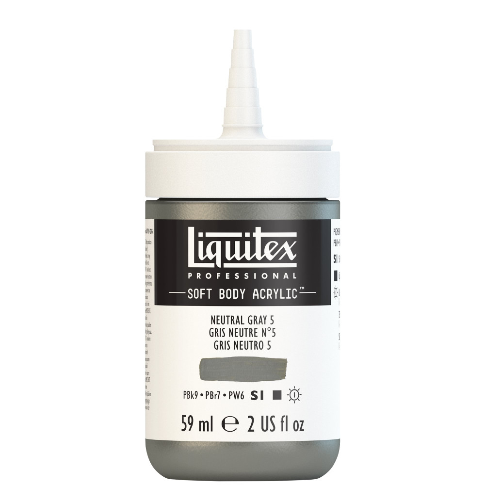 Farba akrylowa Soft Body - Liquitex - Neutral Gray 5, 59 ml