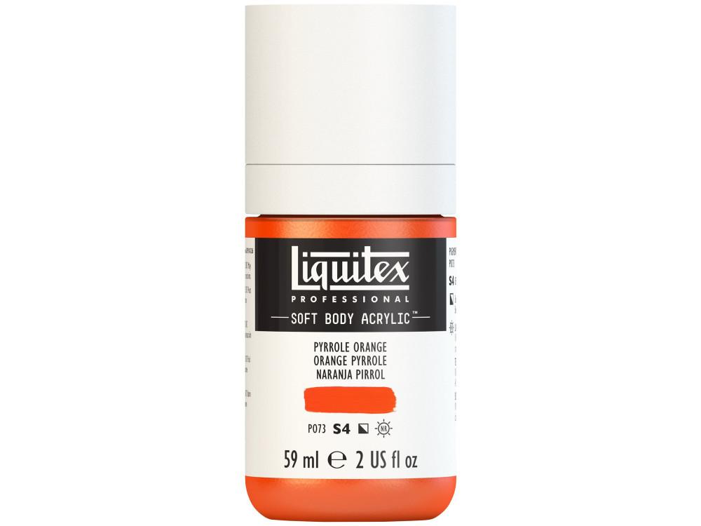 Farba akrylowa Soft Body - Liquitex - Pyrrole Orange, 59 ml