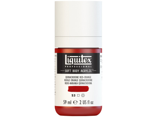 Acrylic Soft Body paint - Liquitex - Quinacridone Red Orange, 59 ml