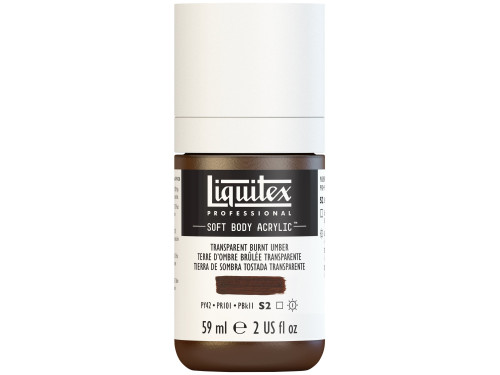 Farba akrylowa Soft Body - Liquitex - Transparent Burnt Umber, 59 ml