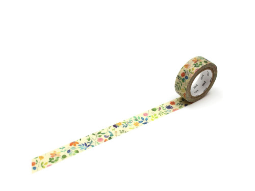 Taśma papierowa washi - MT Masking Tape - Watercolour Flower, 7 m