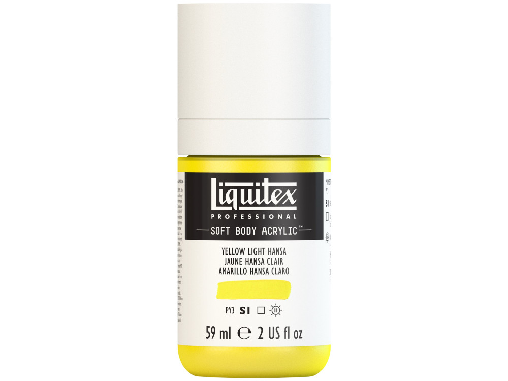 Acrylic Soft Body paint - Liquitex - Yellow Light Hansa, 59 ml