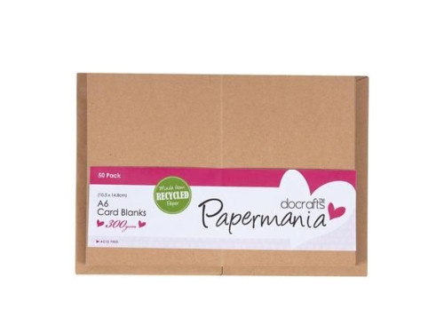 A6 Cards & Envelopes Set - Papermania - Recycled Kraft, 50 pcs
