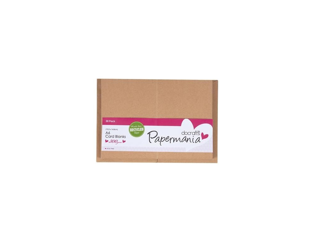 A6 Cards & Envelopes Set - Papermania - Recycled Kraft, 50 pcs
