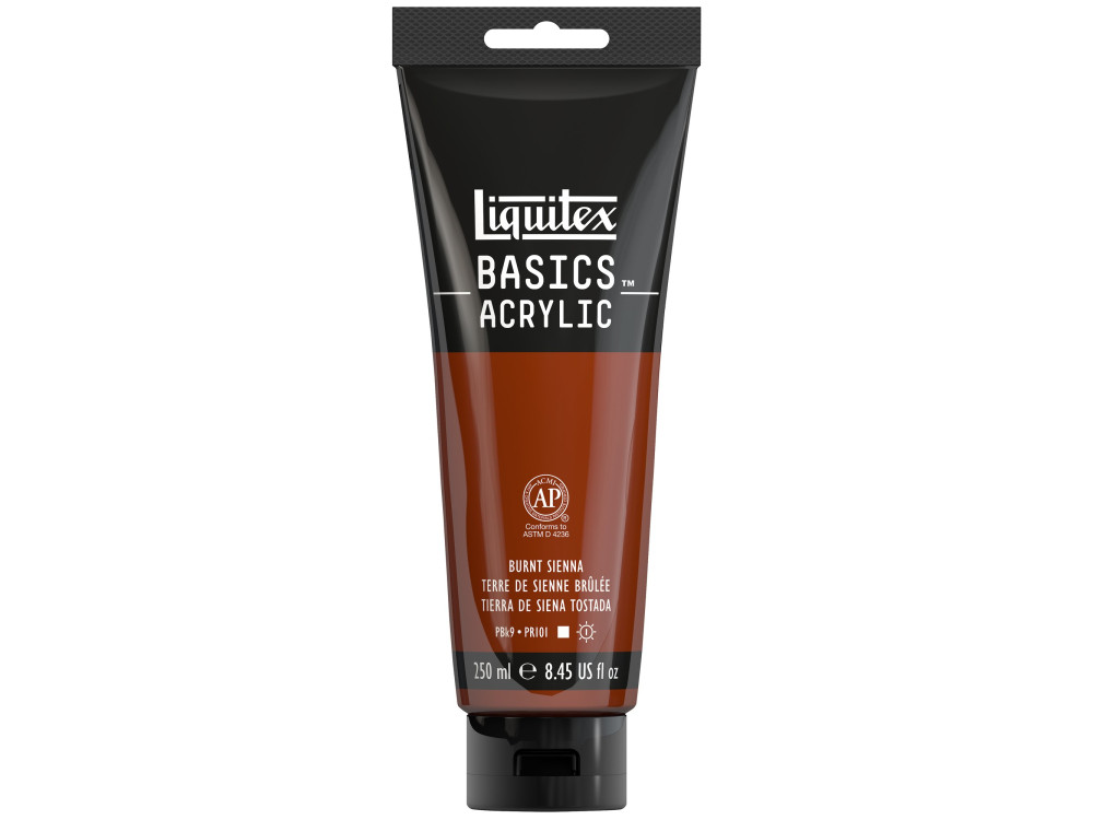 Farba akrylowa Basics Acrylic - Liquitex - Burnt Sienna, 250 ml