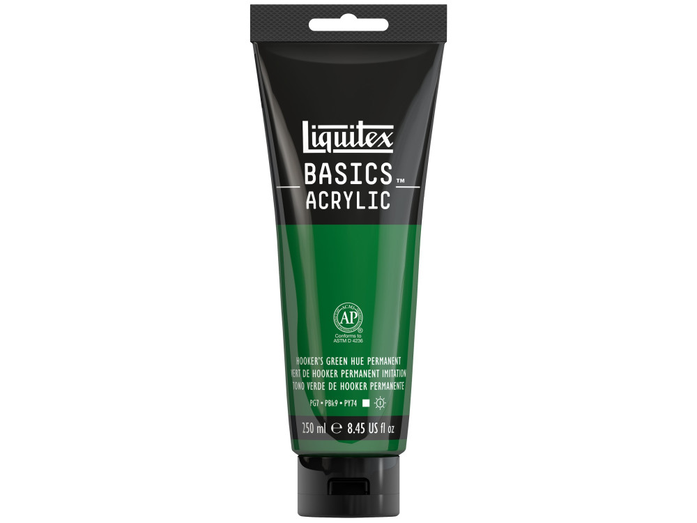 Farba akrylowa Basics Acrylic - Liquitex - Hooker's Green Hue Permanent, 250 ml