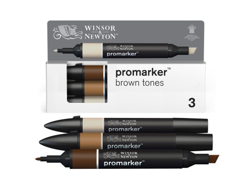 Promarker Set - Winsor & Newton - Brown Tones, 3 pcs.