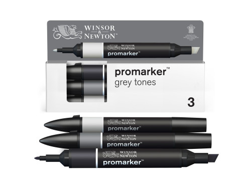 Zestaw Promarker - Winsor & Newton - Grey Tones, 3 szt.