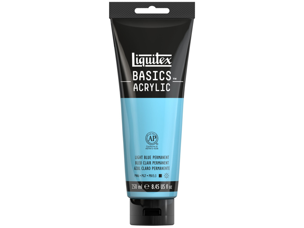 Farba akrylowa Basics Acrylic - Liquitex - Light Blue Permanent, 250 ml