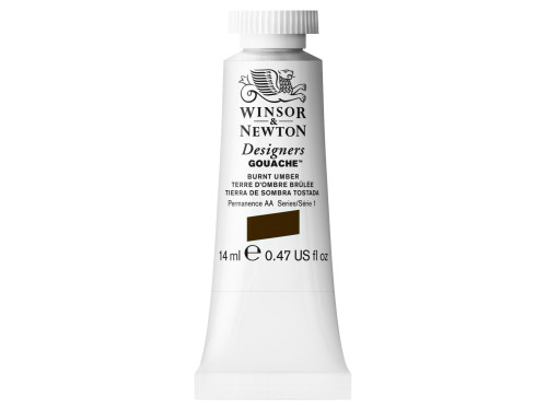 Farba gwasz Designers Gouache - Winsor & Newton - Burnt Umber, 14 ml